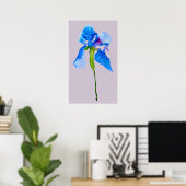 Poster Blue Iris moderne aquarelle florale art (Bureau à domicile)