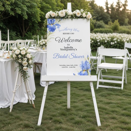 Poster Blue Iris Something Blue Bridal Shower Welcome