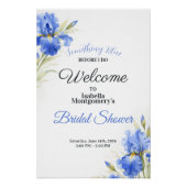 Poster Blue Iris Something Blue Bridal Shower Welcome (Devant)