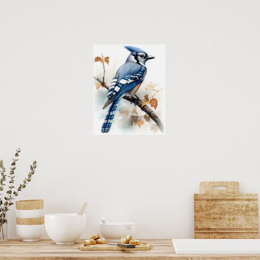 Poster Blue Jay Bird Art Imprimer l'affiche (Cuisine)