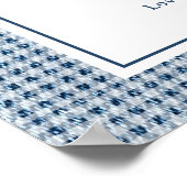 Poster Blue Jean En vichy Coquette Bow Baby shower Bienve (Coin)