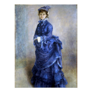 Poster Blue Lady Parisienne Renoir Impressionniste Peintu