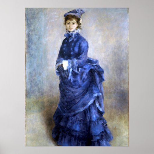Poster Blue Lady Parisienne Renoir Impressionniste Peintu (Devant)