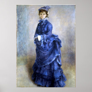Poster Blue Lady Parisienne Renoir Impressionniste Peintu