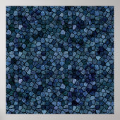 Poster Blue Lagoon Midnight Cobbled Patchwork Terrazo Pat (Devant)