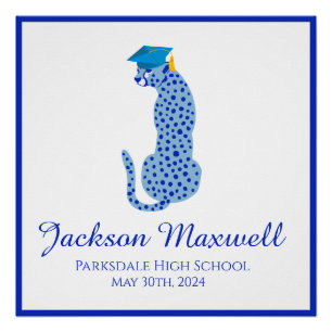 Poster Blue Leopard Graduation Edition