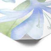 Poster Blue Lilies Mariage aquarelle (Coin)