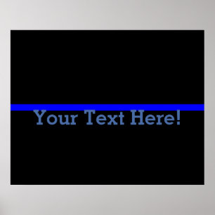 Poster Blue Line mince symbolique personnalisent ceci