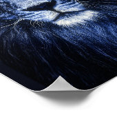 Poster Blue Lion Animal Portrait Mur Art (Coin)