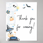 Poster Blue Little Boo Halloween Merci pour venir (Devant)