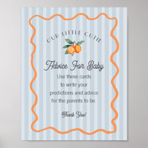 Poster Blue Little Cutie Citrus Douche Conseils pour bébé