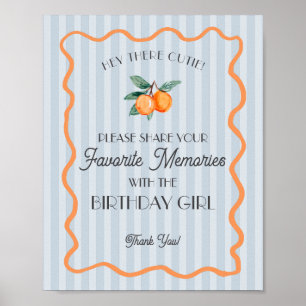 Poster Blue Little Cutie Citrus Favorite Mémoire Annivers