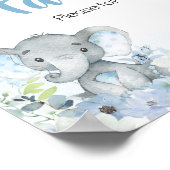 Poster Blue Little Peanut Elephant Baby shower Faveurs (Coin)