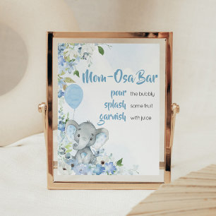 Poster Blue Little Peanut Elephant Mom Osa Bar