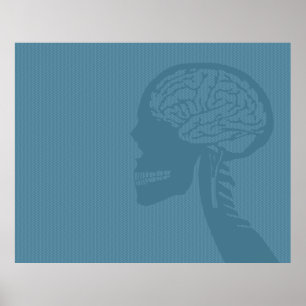 Poster blue logicskull