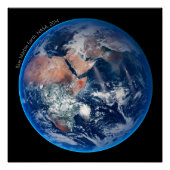 Poster Blue Marble Earth, 2014 Photo satellite (Devant)
