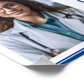 Poster Blue Médicale School Photo Graduation Party (Coin)