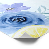Poster Blue Mediterranean Lemon Bridal shower (Coin)