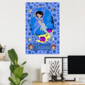 Poster Blue Merfaery and Dolphin Print (Bureau à domicile)