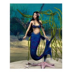 Poster Blue Mermaid