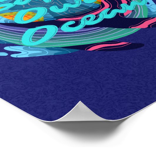 Poster Blue Minimalist beschermt onze oceaan (Hoek)