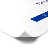 Poster Blue Minimalist Unplugged Wedding Sign (Coin)