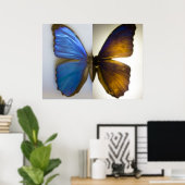 Poster Blue Morpho Butterfly both sides (Bureau à domicile)