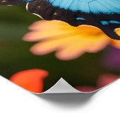 Poster Blue Morpho Butterfly Floral Botanical Photo Art (Coin)