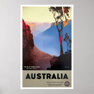 Poster Blue Mountains Australie voyage vintage