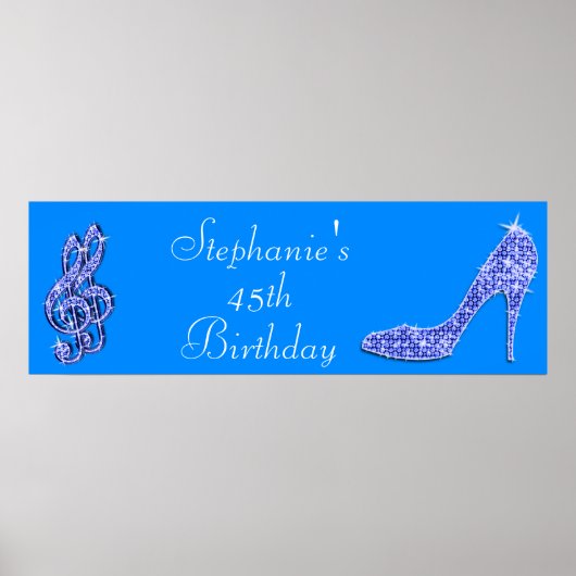 Poster Blue Music Note et Stiletto 45e anniversaire (Devant)