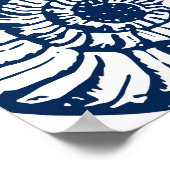 Poster Blue Nautilus Shell Coastal Art (Coin)