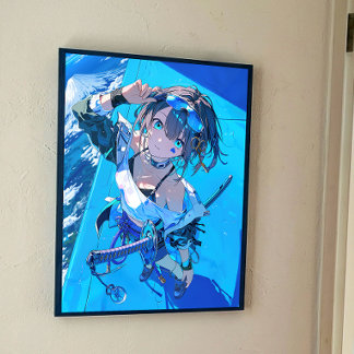 Poster Blue Neon Prodigy - Japanese Cyberpunk AnimeImpact