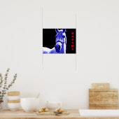 Poster Blue Night Horse Dreams Motivational Art (Cuisine)