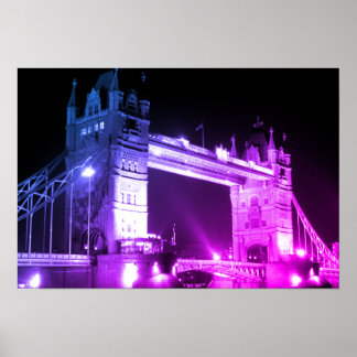 Poster Blue Night London Tower Bridge