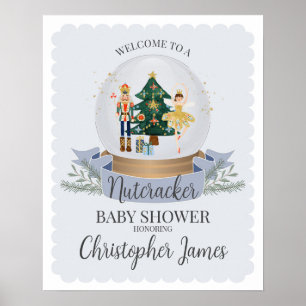 Poster Blue Nutcracker Ballet baby shower d'hiver bienven