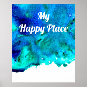 Poster Blue ocean inspo citation aquarelle art