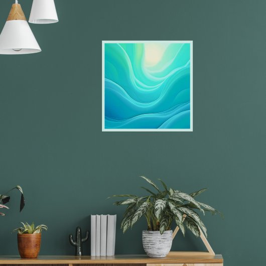Poster Blue Ocean Serenity Waves Abstrait Design (Salon 1)
