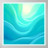 Poster Blue Ocean Serenity Waves Abstrait Design (Devant)