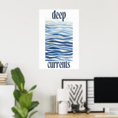 Poster Blue Ocean Waves Art Print Abstract Coastal Wall (Bureau à domicile)