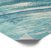 Poster Blue Ocean Waves Bois japonais (Coin)