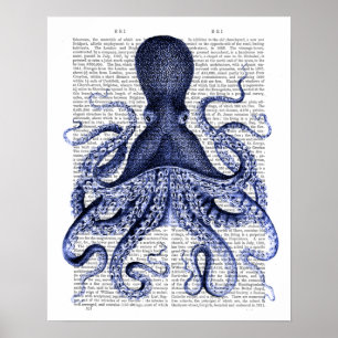 Poster Blue Octopus