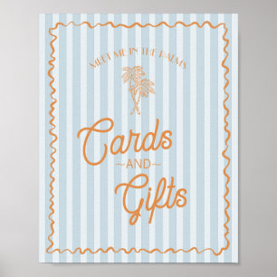 Poster Blue Palm Springs Pastel Beach Cartes & Cadeaux