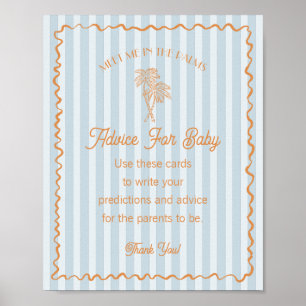 Poster Blue Palm Springs Pastel Beach Conseil pour bébé