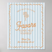 Poster Blue Palm Springs Pastel Beach Faveurs (Devant)