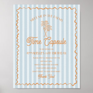 Poster Blue Palm Springs Pastel Beach Time Capsule