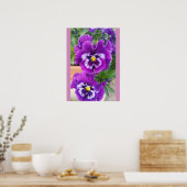 Poster Blue Pansy Pansies Flower Floral Garden (Cuisine)