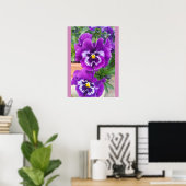 Poster Blue Pansy Pansies Flower Floral Garden (Bureau à domicile)