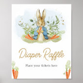 Poster Blue Peter Rabbit Baby shower Déchets Raffle (Devant)