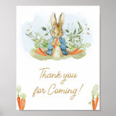 Poster Blue Peter Rabbit Baby shower Merci pour venir (Devant)