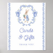 Poster Blue Peter Rabbit Garçon Baby shower Cartes et cad (Devant)